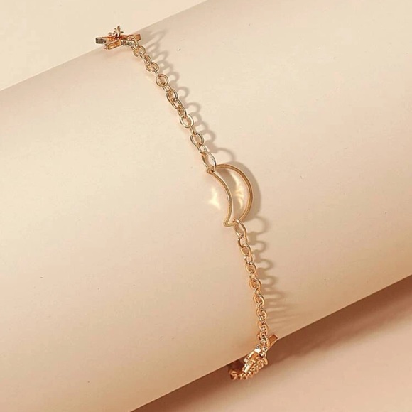 Star Moon Anklet Golden Chain - Picture 4 of 6